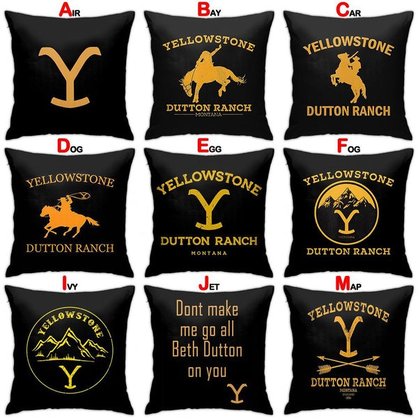 Yellowstone Dutton Ranch Fashion Pattern Cushion Cover Throw Pillow Case Cover