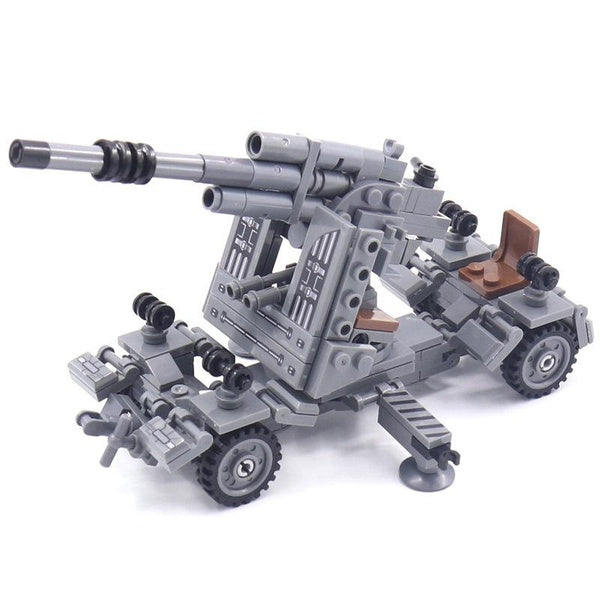 WW2 Military Series 88mm Artillery DIY Accessories for Military Scenarios Building Blocks Bricks Toys Gifts