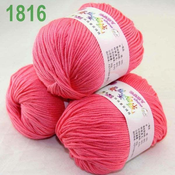 New Sale Lot of 3x50gr Balls Soft Cashmere Silk wool Hand Knitting Crocheted Blanket Rugs Rug DK Baby Crochet Yarn #16 Rose pink # Professional sales