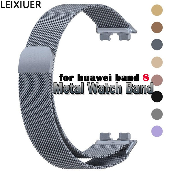 LEIXIUER Stainless Steel Strap For Huawei Band 8 9 Smartwatch Magnetic Wrist Metal Bracelet Band for Huawei Band 8 9(1 Pcs Band)