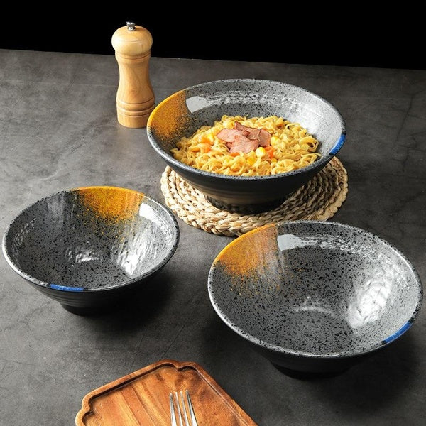 2pcs Melamine Tableware Japanese Ramen Bowl Bamboo Hat Bowl Soup Bowl Dinnerware Kitchen Supplies