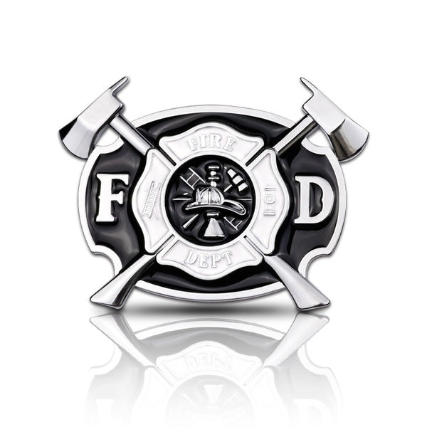 Noizzy Fire Department Sign Car Emblem Patch Firefighter Logo Hoodie Charm Auto Motorcycle Badge 3D Metal Sticker Chrome Car Styling Accessoires
