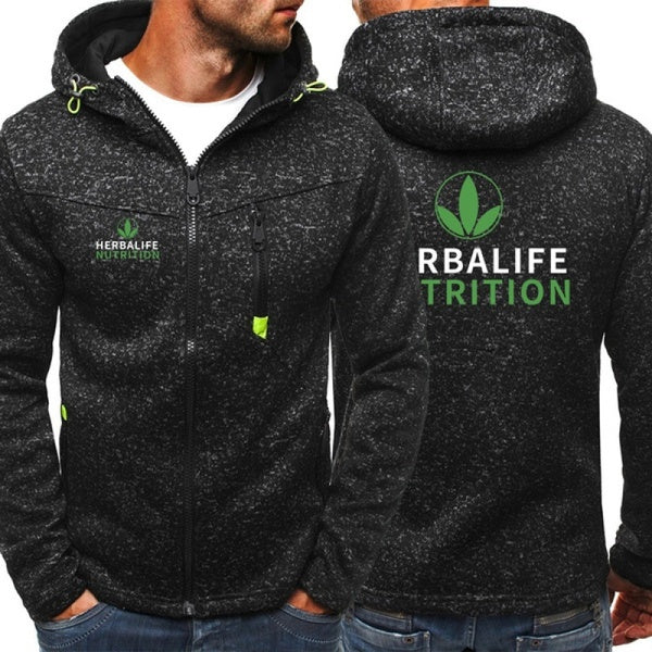 Automne manches longues polaire vestes sweats hommes Herbalife imprimé fermeture éclair sweats à capuche moto veste