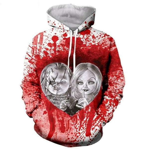 Hot Mens Women 3D Print Popular Chucky Hoodie Casual Sweatshirt Pullovers Tops
