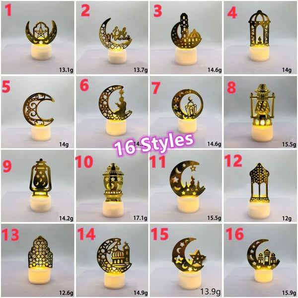Mini Ramadan Decoration Led Lights,Ramadan Muslim LED Candle Night Light DIY Crafts Eid Mubarak Decor Party Supplies Home Ornament Lamp(Battery Incl