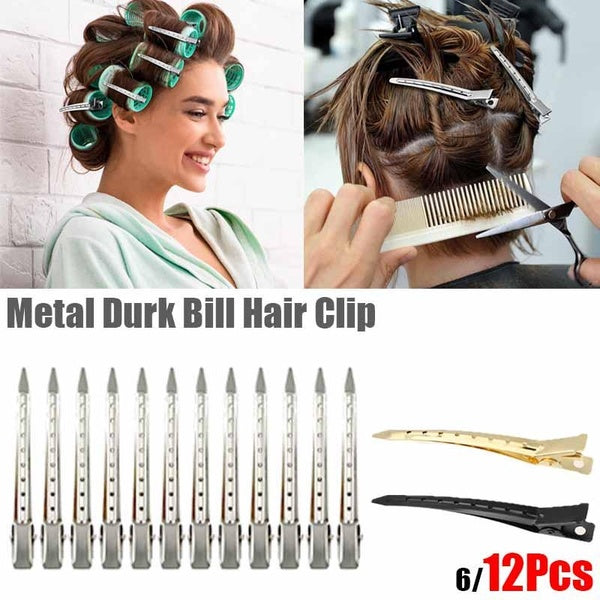 6-12Pcs Metal Durk Bill Hair Clip Professional Ladies Salon Fixed hair hair Pin Curl Hairclip Makeup No Crease Hair Clip Hairdressing Styling Tool