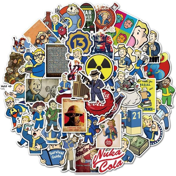10-25-50PCS Fallout stickers Game character Vinyl Stickers Water Bottle Laptop Mobile Phone Skateboard Kids Adult Stickers