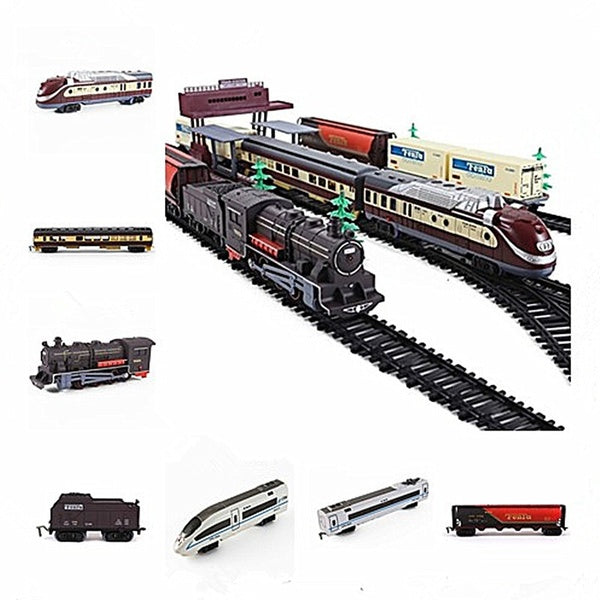 Model Electric Simulation Train Toy Universal Power Train Head Train Carriage Model Building Train Accessories Toy for Children Matron Inn