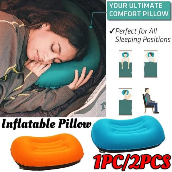 1PC-2PCS Ultralight Inflatable Camping Pillow - Compressible, Compact, Comfortable for Sleeping While Traveling, Hiking, or Backpacking. Ergonomic In