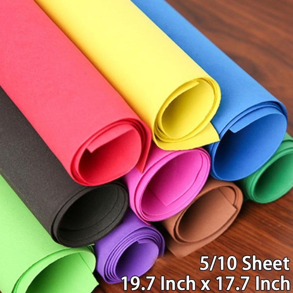 19.7Inchx17.7 Inch 0.8mm Thick EVA Sponge Foam Paper Handmade DIY Materials 5-10 Sheets