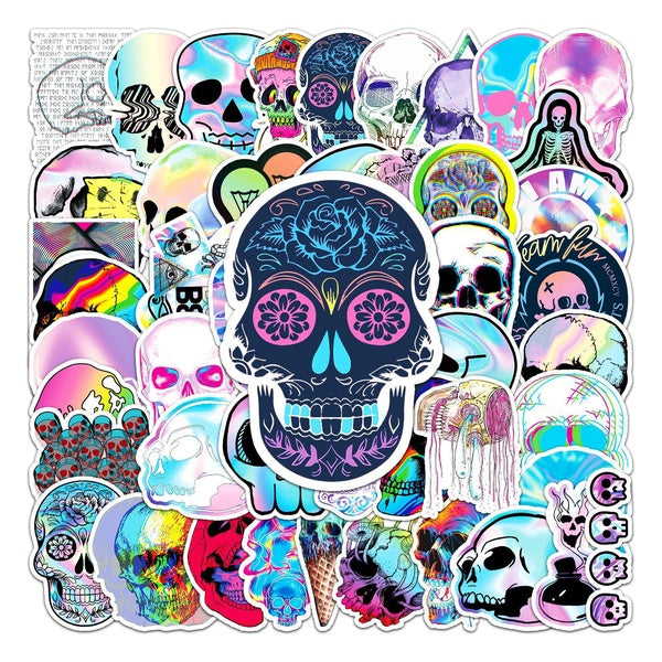 10-50pcs Super Cool Psychedelic stickers Psychedelic Gothic skull Sticker Alien graffiti Stickers for DIY Luggage Laptop Skateboard Motorcycle Bicycl