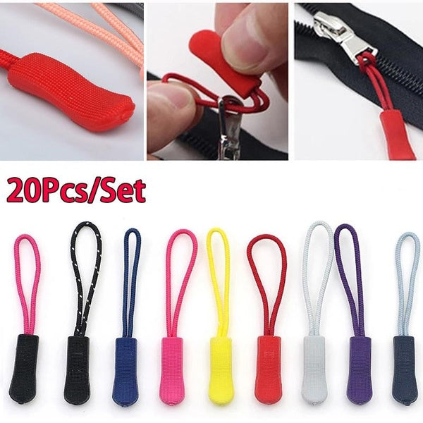 20 pièces tirette cordon tirette tirette tirette tirette remplacement extrémités serrure fermetures éclair sacs Clip boucle voyage accessoires