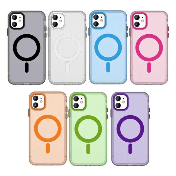 Candy Series Protective Shell Magnet TPU+PC Hard Back Soft Case For iPhone 16 15 14 13 12 11