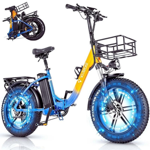 Ridstar MN-20 1000W 15AH Electric Bike Fat Tire Ebike 20 inch Beach Best Mountain 48V Bike Snow Bicycle Cycling With Back Seat