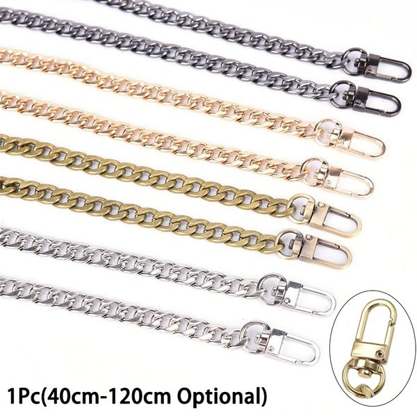 40-120CM bricolage sac sangle remplacement sac à main chaîne sac à bandoulière sangles fer chaînes plates pour petits sacs à main accessoires