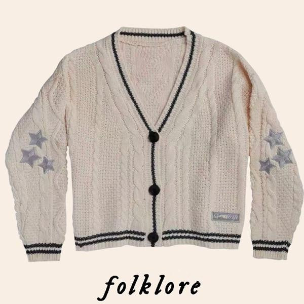 Limited Edition Taylor Sweater Star Embroidery Cardigan Folklore Album Winter Sweater Gifts Merch for Fans