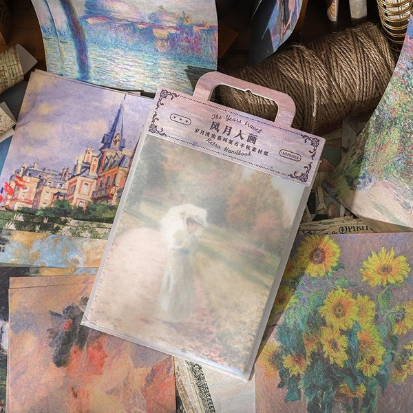 40Pcs-Pack Aesthetic Vintage Series Scrapbooking Decoration Paper Perfect for Collage Journal Craft DIY Supplies