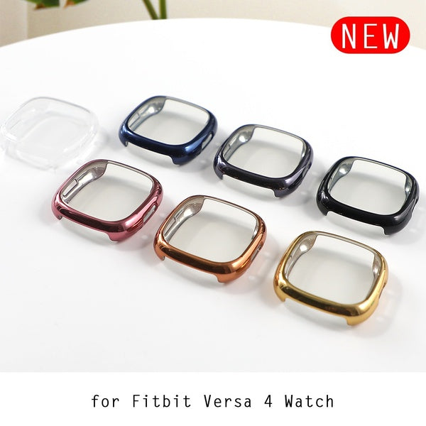 TPU Soft Screen Protector Case for Fitbit Versa 4 Watch Full Cover Lightweight Bumper Accessories for fitbitwatch versa 4