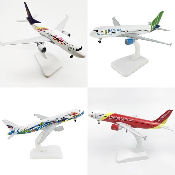 1:350 Scale 20cm Aircraft Model Alloy Plane Diecast Airplane Airbus A320 Bangkok Air Vietnam Airlines for Gift Collection Home Office Decoration