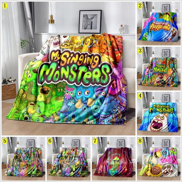 My Singing Monsters Video Game cartoon Flannel Blanket Throw Blanket Soft Plush Blanket for Living Room Bedroom Bed Sofa cover