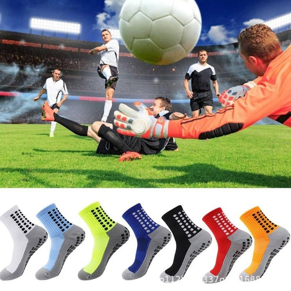 New Grey Towel Bottom Football Socks Anti Slip Soccer Socks Sport Socks EUR 38-46