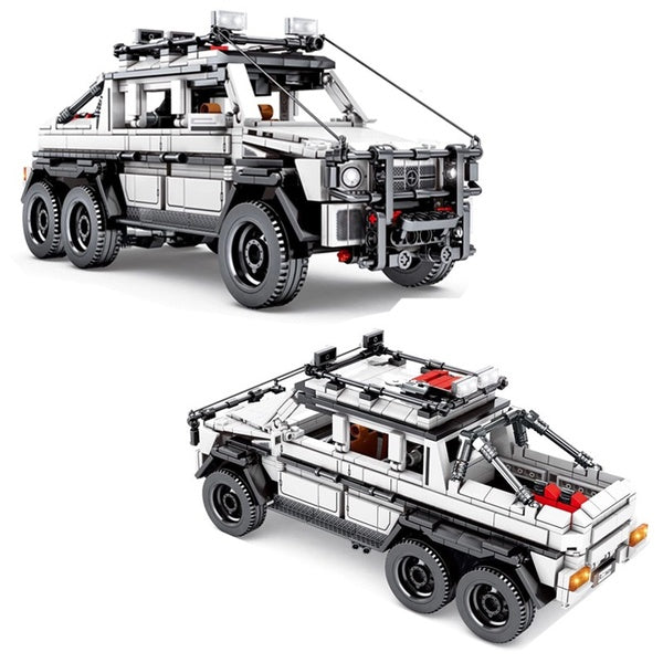 NEW Sport Car White Off-road Vehicle G650 Model Building Block Brick Assembly Toy Childrens Gift