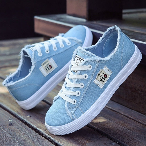 Chaussures de toile pour femmes Chaussures de course respirantes Cowboy Flats Sneakers