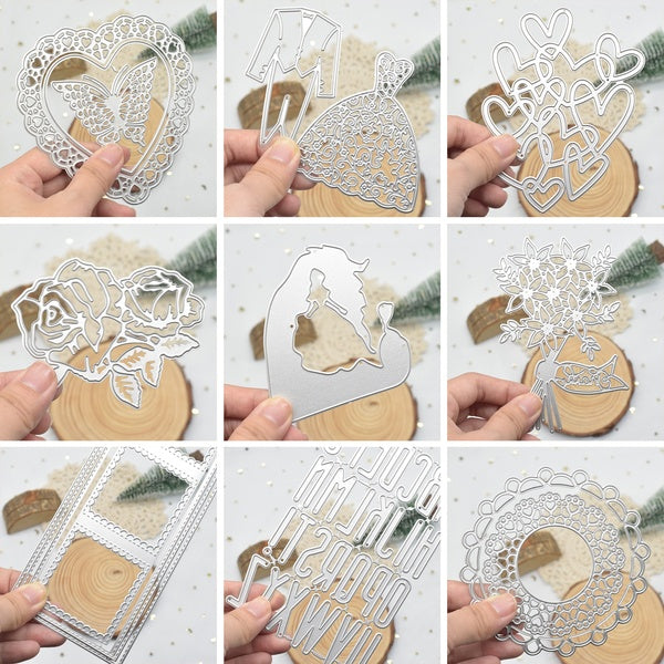 New Lace Flower Heart Metal Die Cutting Dies Stencil for DIY Scrapbooking Die-Cuts Embossing Album Paper Card Making Craft