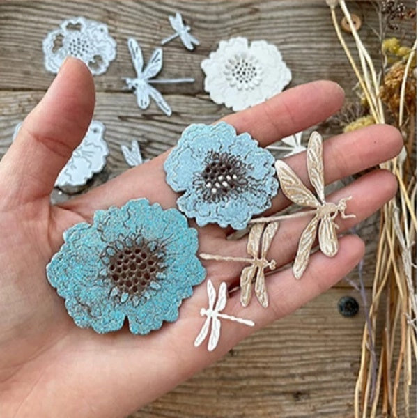 Dragonflies Flowers Metal Cutting Dies for DIY Scrapbooking Album Paper Cards Decorative Crafts Embossing Die Cuts