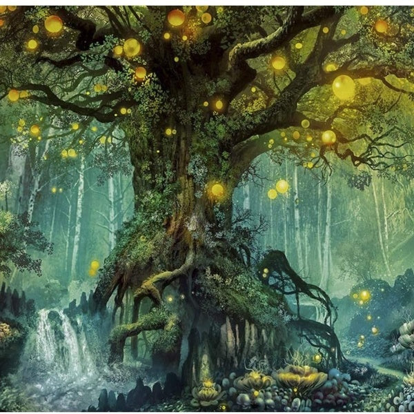 Peinture bricolage forêt magique par numéros, Kit de peinture à l'huile sur toile pour enfants et adultes, Artisanat d'art pour décoration murale