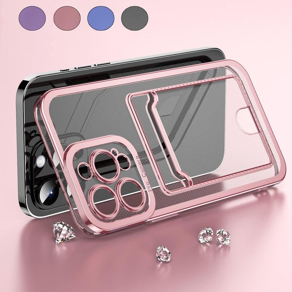 Coque pour iPhone 14 ProMax 14 Plus 13 12 11 X-XS XR XsMax 7-8-6 Plus, placage Crystal Clear Cover, étui de protection mince et fin en caoutchouc TPU