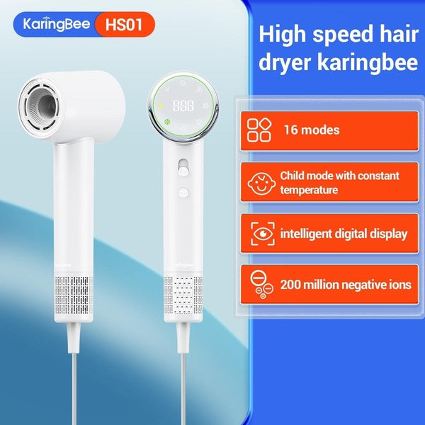 [Wish Exclusive Brand New] KaringBee Hair Dryer Negative Ionic Blow Dryer with 110,000 RPM Brushless Motor 1300W Powerful Fast Drying High-Speed Low