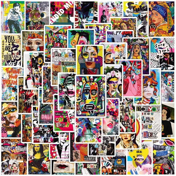 10-50pcs Creativity Art collage stickers graffiti Stickers for DIY Luggage Laptop Skateboard Motorcycle Bicycle Sticker