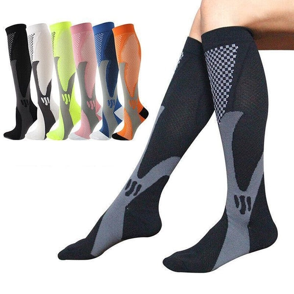 Compression Stocking Men Women Nylon Nursing Stockings Specializes Outdoor Cycling Fast-drying Breathable Adult Sports Socks (1Pair)