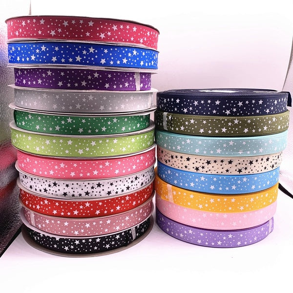 5 yards 15mm 20mm 25mm 38mm ruban gros-grain imprimé étoiles pour noël décoration de mariage bricolage couture artisanat artisanal