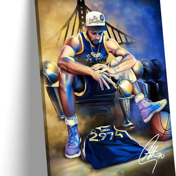 TOCTUS Stephen Curry Poster Canvas Wall Art Basketball Posters Living Room Bedroom Office Wall Decor No Frame
