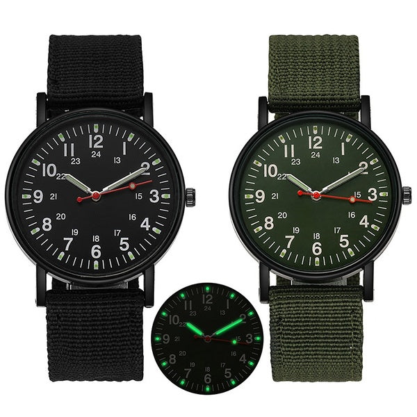 Lumineux Nylon Bande Montre Militaire Hommes Montres Armée Montre-Bracelet À Quartz Hommes Montres De Sport