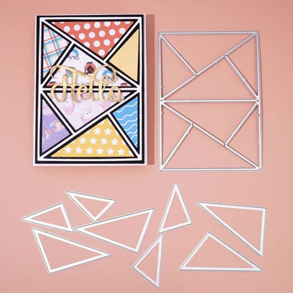 Rectangle Triangle Background Metal Cutting Dies for DIY Scrapbooking Album Paper Cards Decorative Crafts Embossing Die Cuts