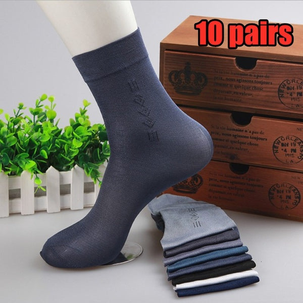 10 Pairs-Lot Men Transparent Thin Cool Socks Summer Breathable Business Socks