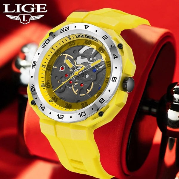 LIGE mode sport décontracté Quartz homme montres en plein air montre militaire pour hommes 50 M étanche chronographe lumineux Silicone Gear horloge