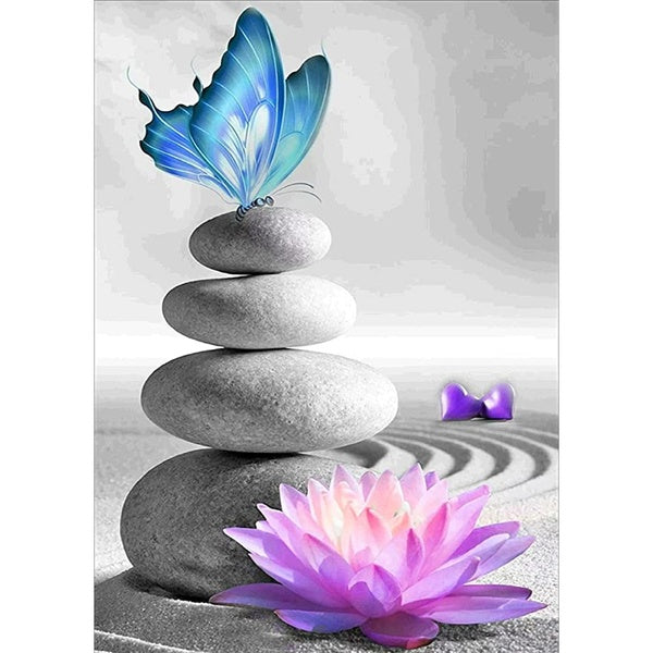 Butterfly and Flower DIY 5D Diamond Painting Full Drill with Number Kits Home and Kitchen Fashion Crystal Rhinestone Cross Stitch Embroidery Painting