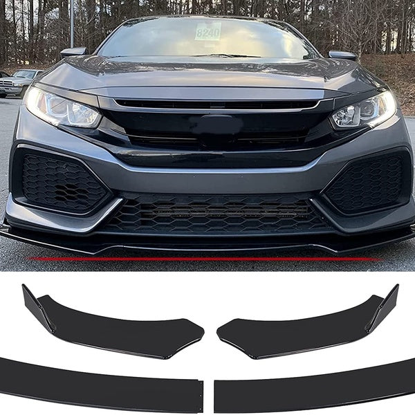 4PC Black Universal Front Bumper Lip Splitter Protection Splitter Spoiler