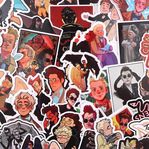 10-38pcs Good Omens stickers Good Omens Crowley Graffiti Stickers for DIY Luggage Laptop Skateboard Motorcycle Bicycle Stickers
