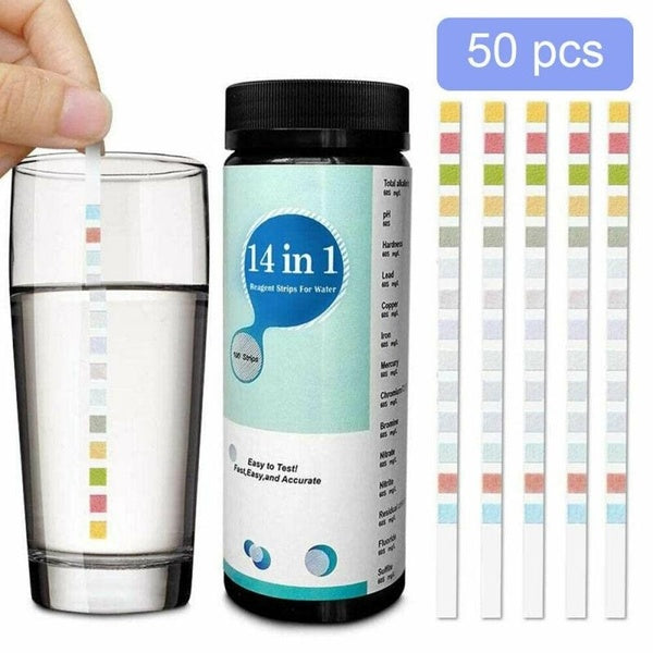 14-In-1 Swimming Pool PH Test Paper Residual Chlorine PH Value Alkalinity Hardness Test Strip PH Tester Pool Cleaner Accessories