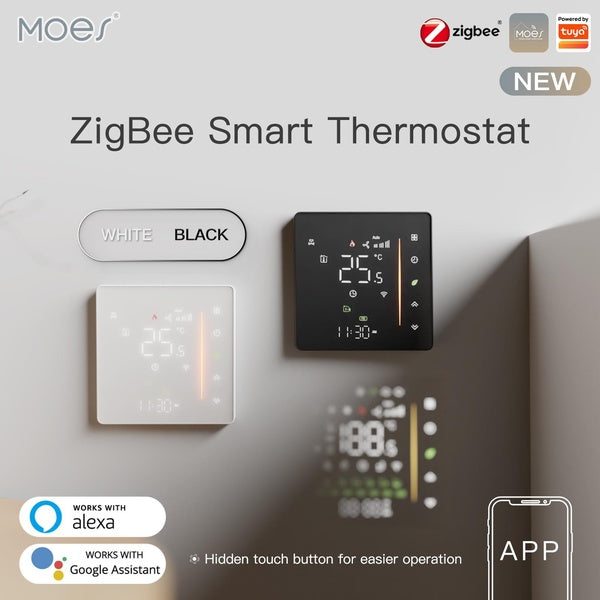 MOES Heating Thermostat Programmable Room Temperature Controller for Water-Electric floor Heating Water-Gas Boiler Requires MOES Hub
