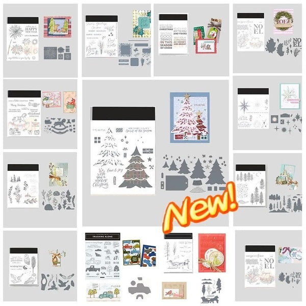2023 nouveaux timbres clairs et matrices de découpe en métal hiver Thanksgiving Halloween noël bricolage Scrapbooking fournitures pour cartes