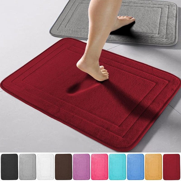 Bath Mat Bathroom Rug Memory Foam Pad Bathtub Floor Mats Non Slip Carpet Shower Room Doormat Soft and Comfortable Absorbent Machine Washable Easier T