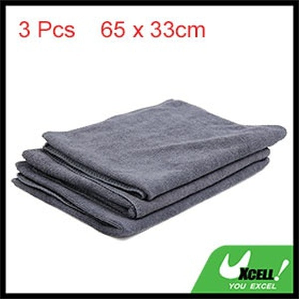 3pcs 65 x 33cm 250GSM Microfiber Towel Cleaning Cloths for Car Washing Gray