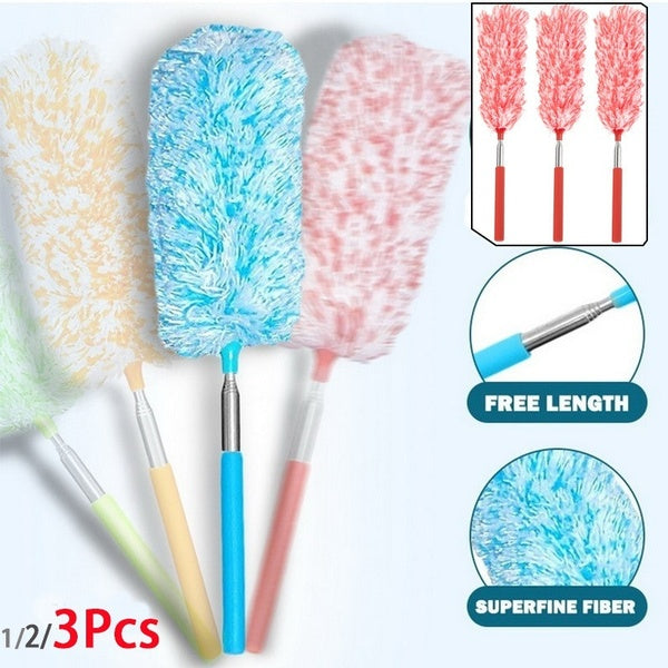 3-2-1Pc Washable Dusting Brush Cleaning Tool Extendable Duster Home Microfiber Duster Good Quality