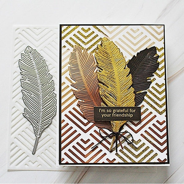 Matrices de découpe en métal de feuille de plume pour Album de Scrapbooking bricolage cartes de papier de gaufrage artisanat décoratif